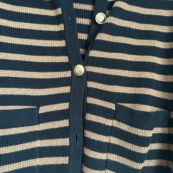 J. Crew Black and Tan Striped Cardigan - Picture 3 of 3